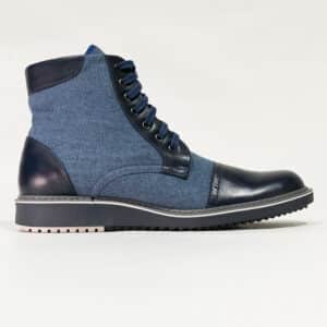 Botas en cuero azules en jean oferta